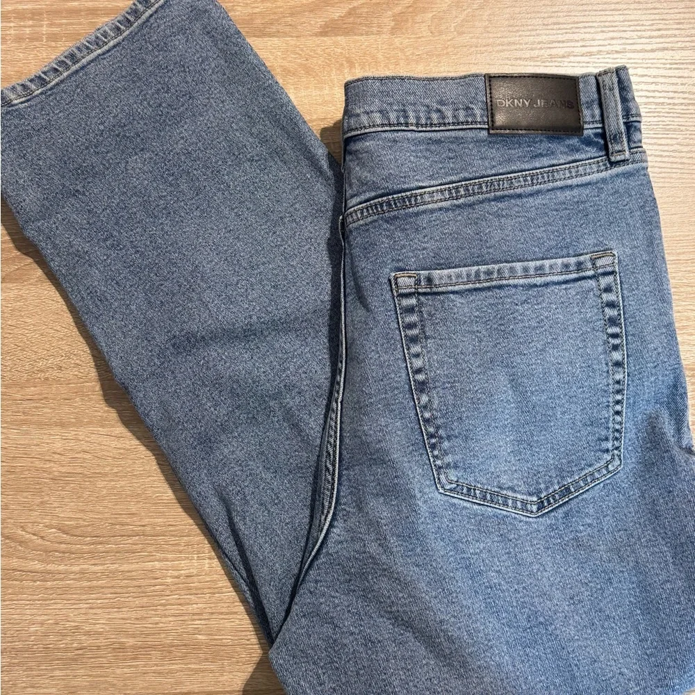 DKNY Women’s Blue Denim Jeans with Front Rhinestones